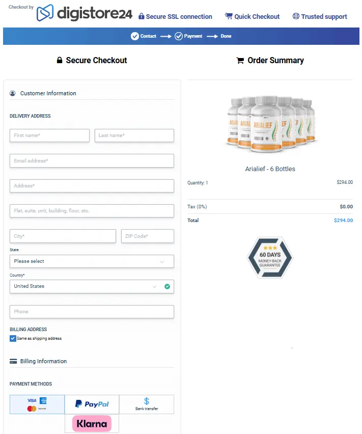 Secure Order Form